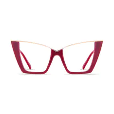 Cat-eye Red/Gold Eyeglasses