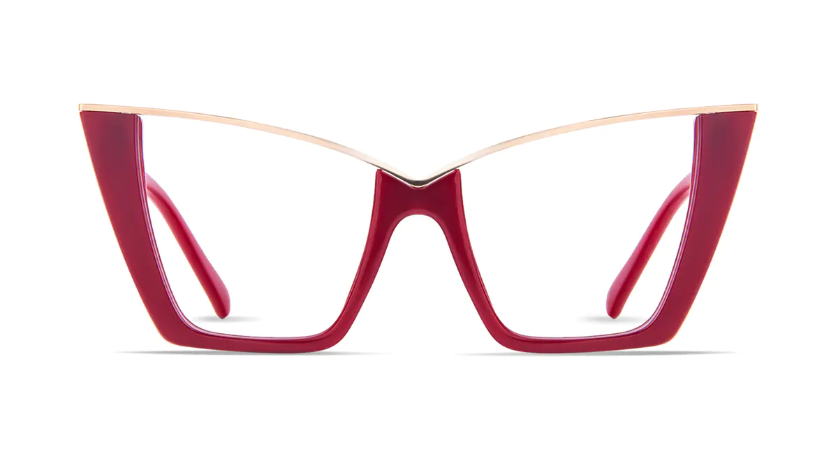 Cat-eye Red/Gold Eyeglasses
