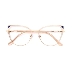 Cat-eye Transparent Amber/Gold Eyeglasses