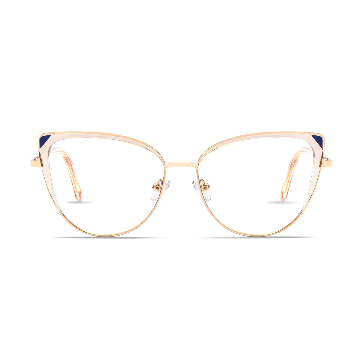 Cat-eye Transparent Amber/Gold Eyeglasses