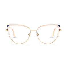 Cat-eye Transparent Amber/Gold Eyeglasses