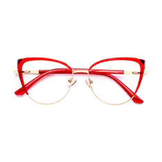 Cat-eye Red/Gold Eyeglasses
