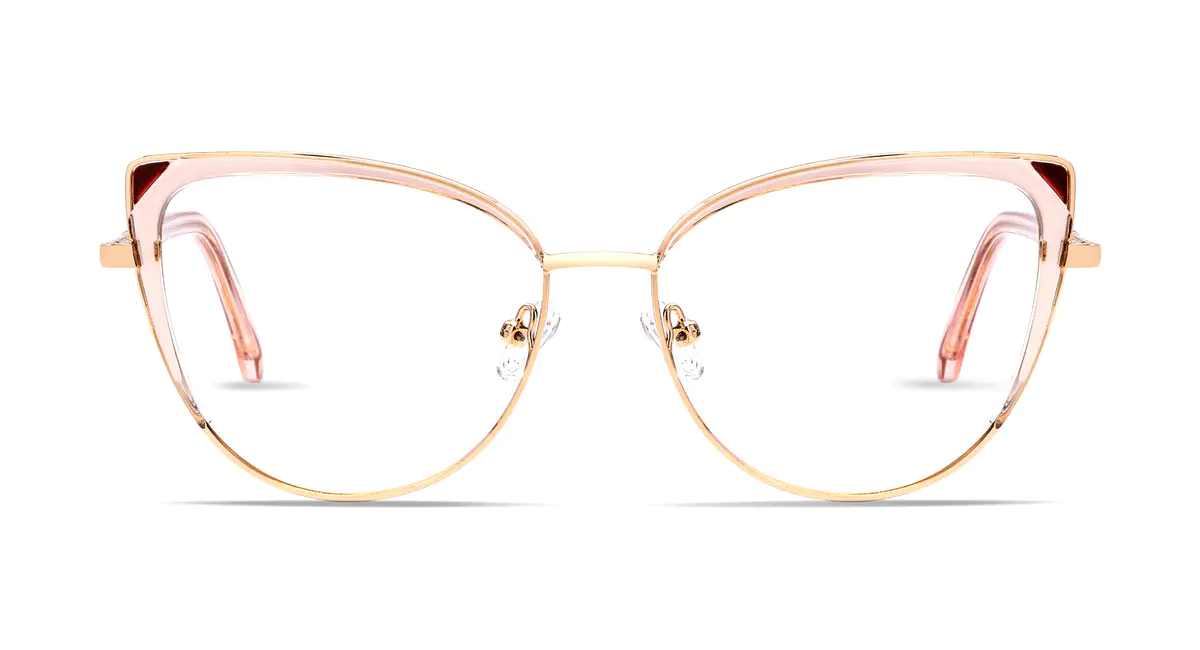 Cat-eye Pale Pink/Gold Eyeglasses