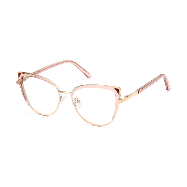 Cat-eye Pale Pink/Gold Eyeglasses