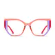 Geometric Transparent Orange/Purple Eyeglasses