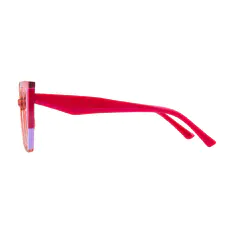 Geometric Transparent Orange/Purple Eyeglasses