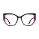 Geometric Transparent Purple/Black Eyeglasses