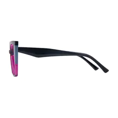 Geometric Transparent Purple/Black Eyeglasses