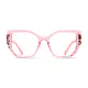 Geometric Transparent Pink/Tortoiseshell Eyeglasses