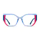 Geometric Transparent Blue/Pink Eyeglasses