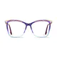 Square Transparent Purple/Transparent Blue Eyeglasses