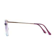 Square Transparent Purple/Transparent Blue Eyeglasses