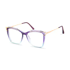 Square Transparent Purple/Transparent Blue Eyeglasses