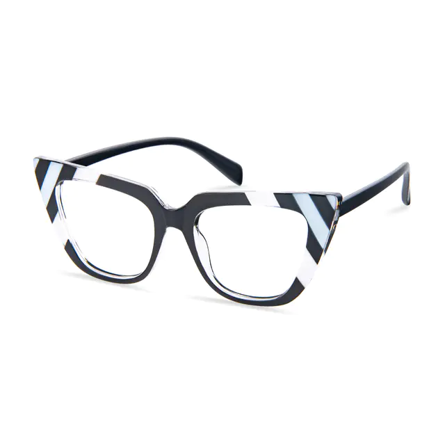 Cat-eye Black/White Eyeglasses