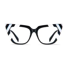 Cat-eye Black/White Eyeglasses