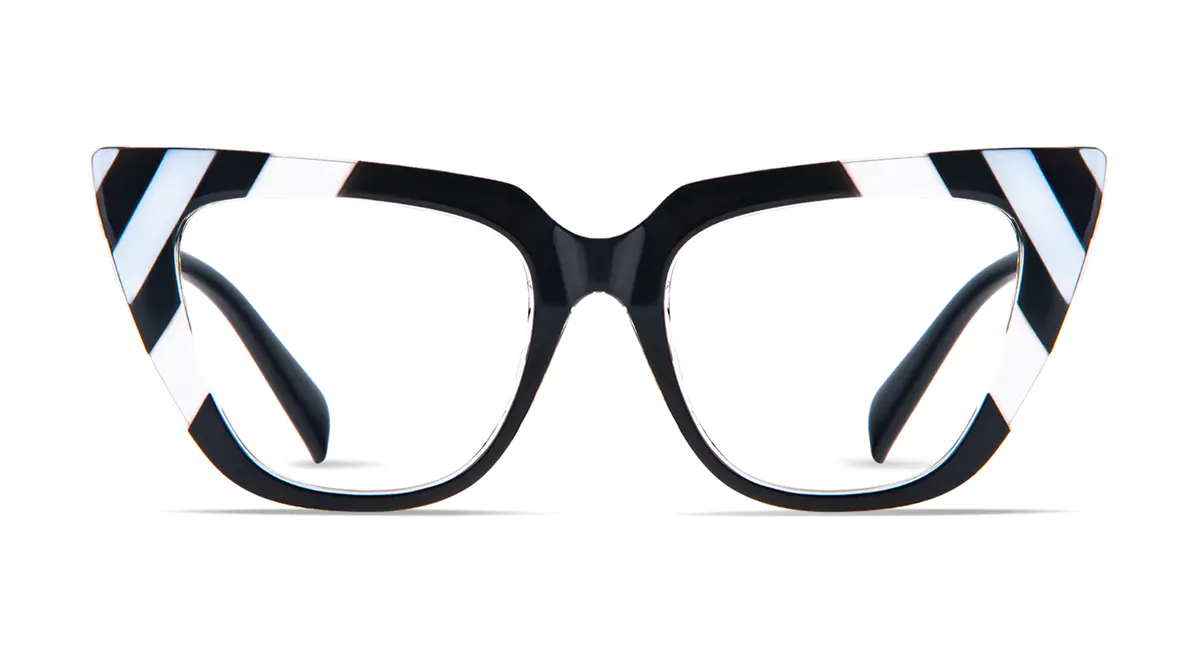 Cat-eye Black/White Eyeglasses