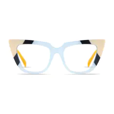 Cat-eye Blue/Yellow Eyeglasses
