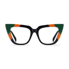 Cat-eye Black/Green Eyeglasses