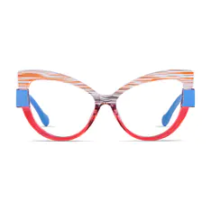 Cat-eye Striped Eyeglasses