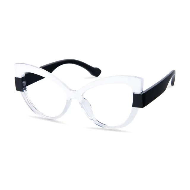 Cat-eye White Eyeglasses