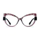 Cat-eye Brown/Transparent Purple Eyeglasses
