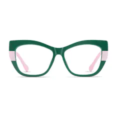 Cat-eye Green/Pale Pink Eyeglasses