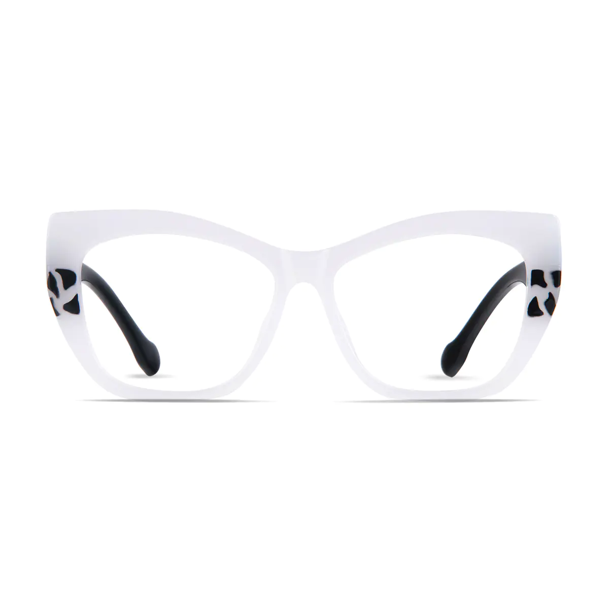 Cat-eye White/Black Eyeglasses