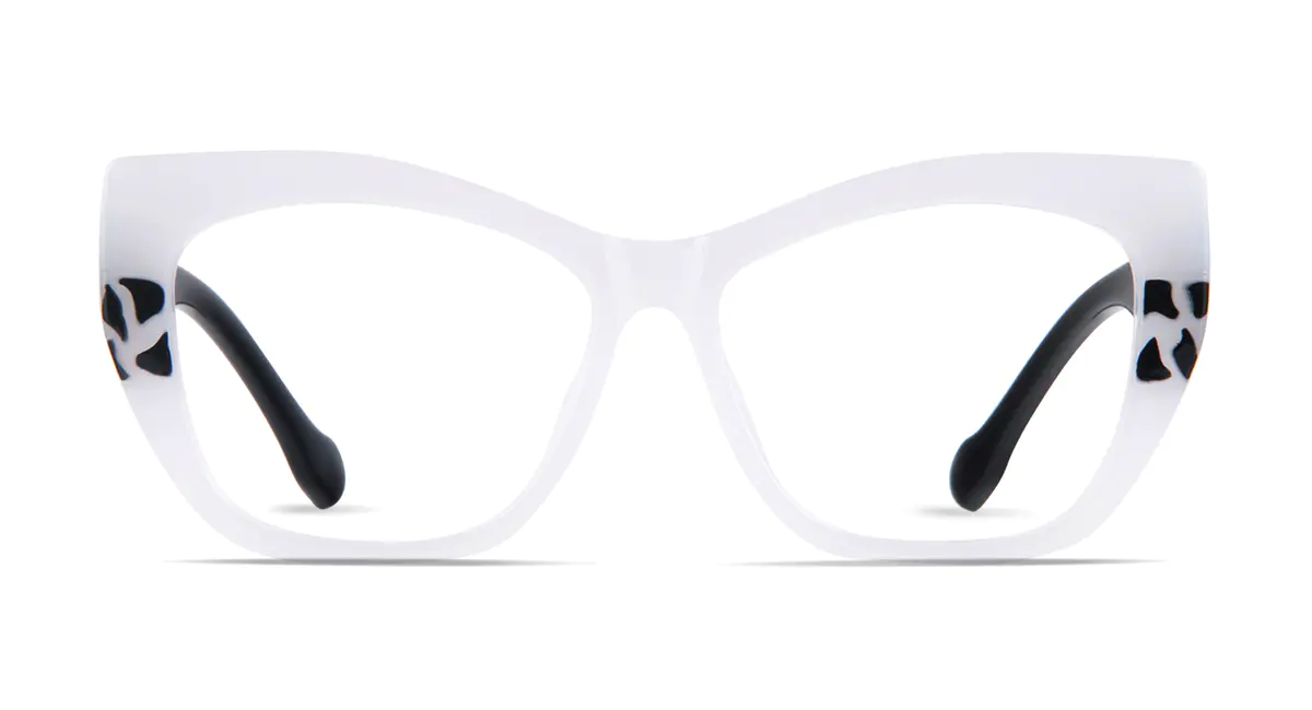 Cat-eye White/Black Eyeglasses