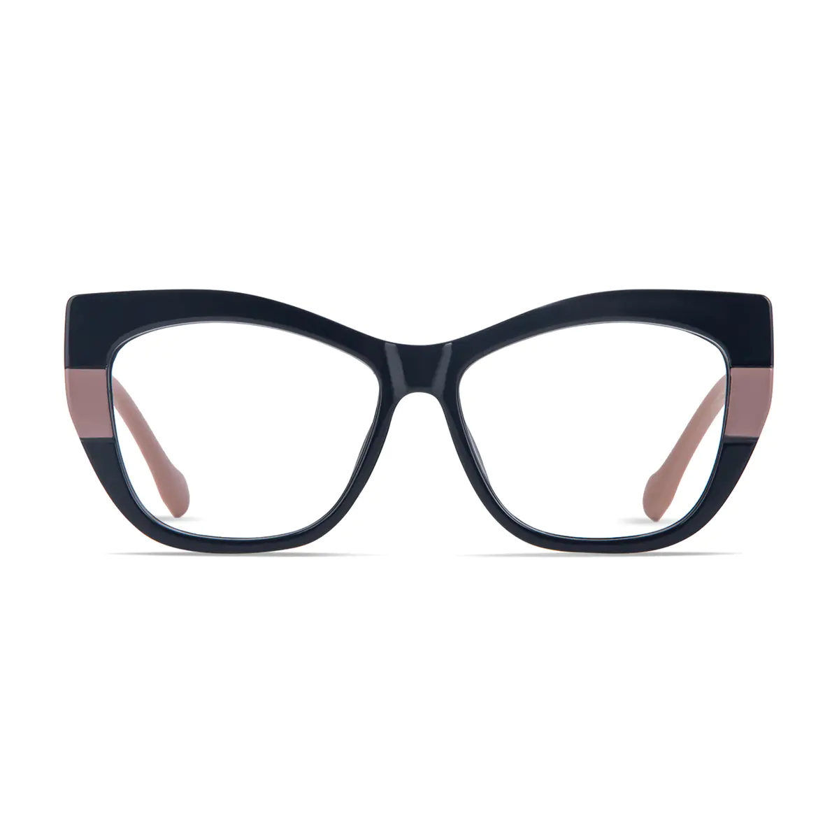 Cat-eye Navy Blue/Brown Eyeglasses