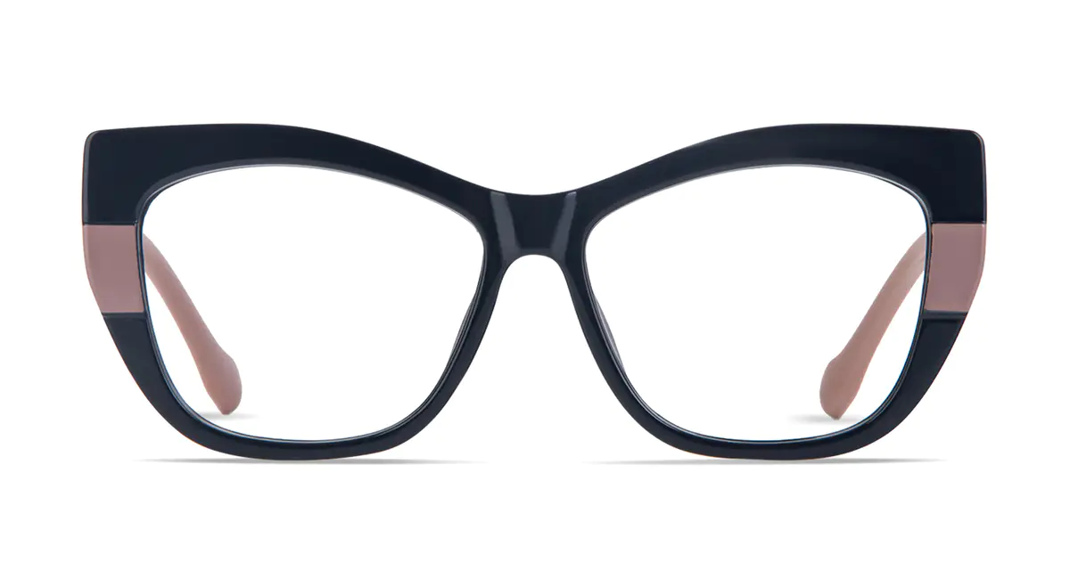 Cat-eye Navy Blue/Brown Eyeglasses