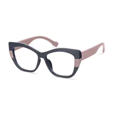 Cat-eye Navy Blue/Brown Eyeglasses