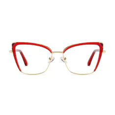 Cat-eye Red/Gold Eyeglasses