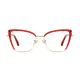 Square Red/Gold Eyeglasses