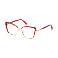 Cat-eye Red/Gold Eyeglasses