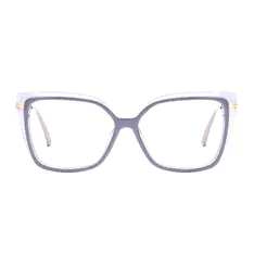 Square Transparent Gray Eyeglasses