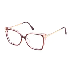 Square Transparent Pink/Brown Eyeglasses