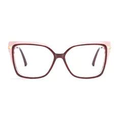 Square Transparent Pink/Brown Eyeglasses
