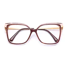 Square Transparent Pink/Brown Eyeglasses