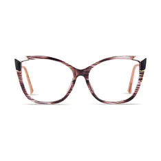 Cat-eye Striped Eyeglasses