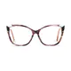 Cat-eye Striped Eyeglasses
