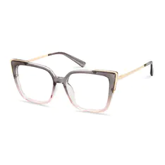 Square Transparent Gray/Transparent Pink Eyeglasses