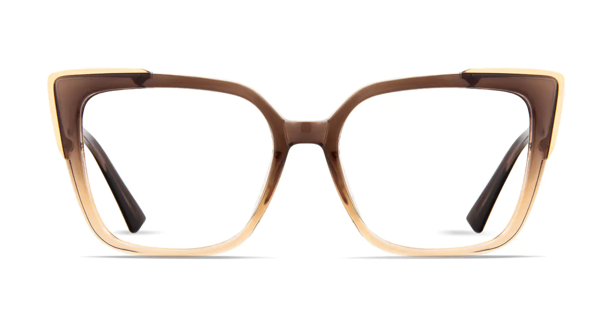 Square Brown/Yellow Eyeglasses