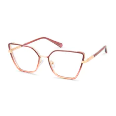 Square Brown/Transparent Pink Eyeglasses