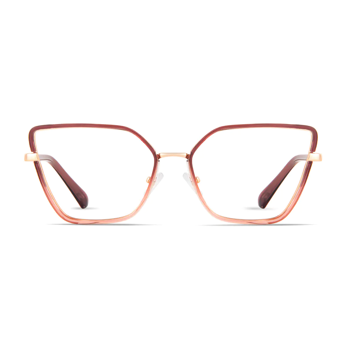Square Brown/Transparent Pink Eyeglasses