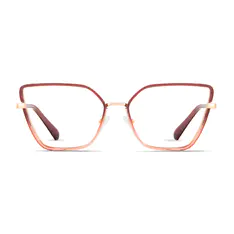 Square Brown/Transparent Pink Eyeglasses