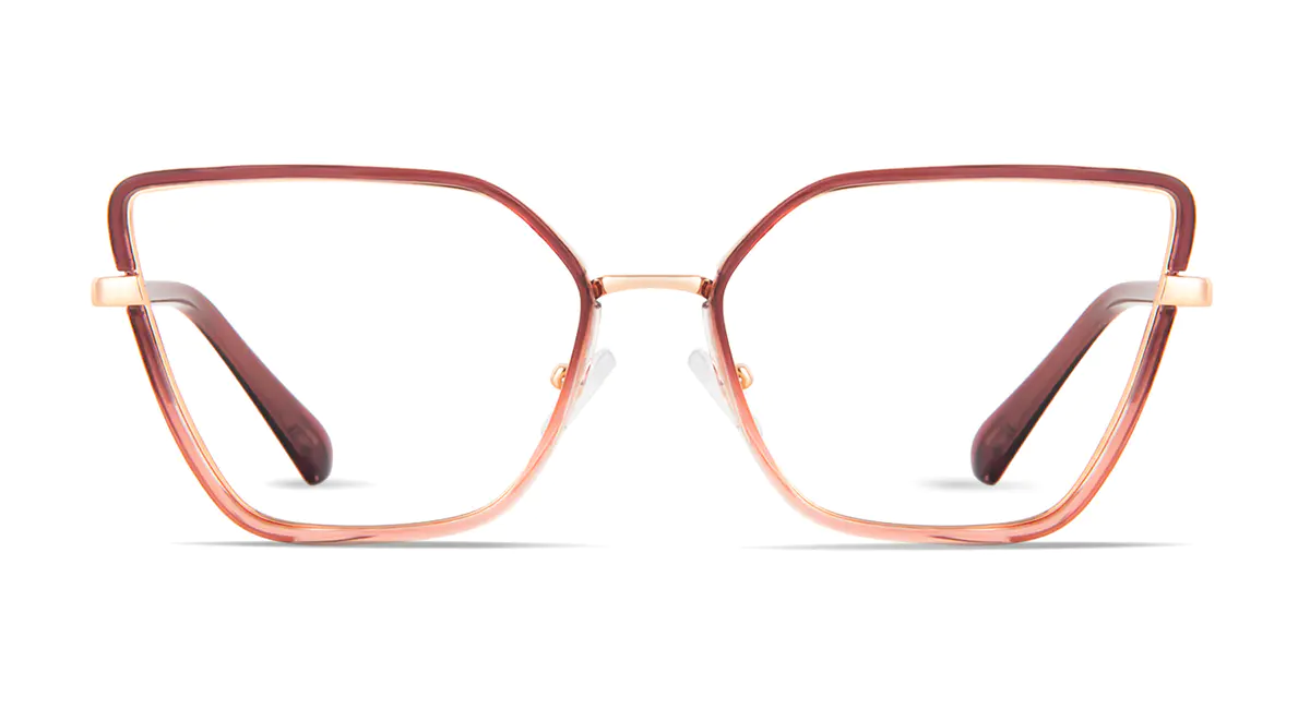 Square Brown/Transparent Pink Eyeglasses