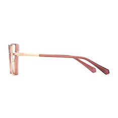 Square Brown/Transparent Pink Eyeglasses
