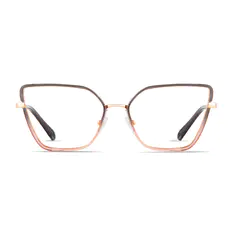 Square Transparent Gray/Transparent Pink Eyeglasses