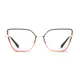 Square Transparent Gray/Transparent Pink Eyeglasses