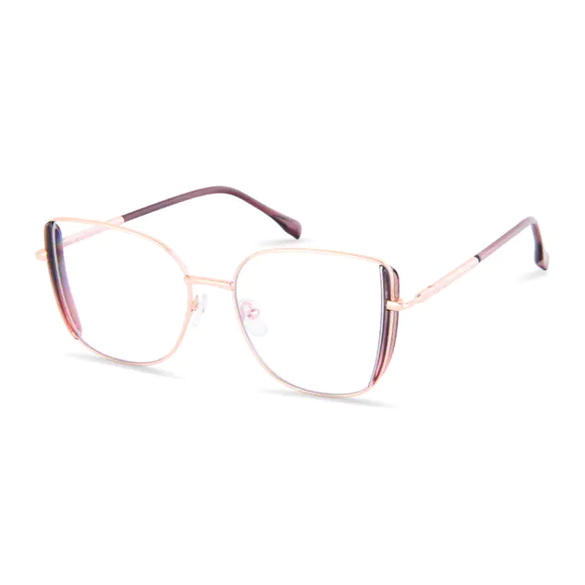 Square Purple/Rose Gold Eyeglasses